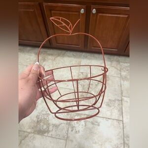 Rustic Apple-Shaped Wire Fruit Basket